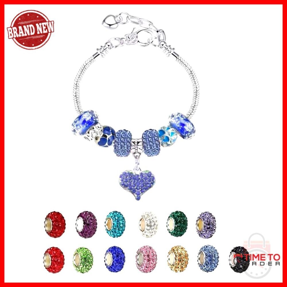Adjustable Stainless Steel Charm Bracelet Set with Heart Charms, Gift Ready